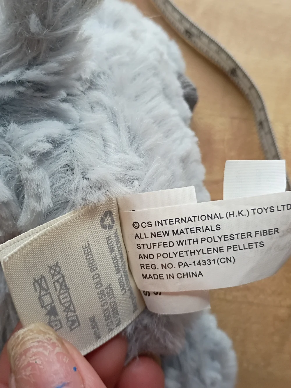 First Impressions Light Gray Elephant Lovey Plush